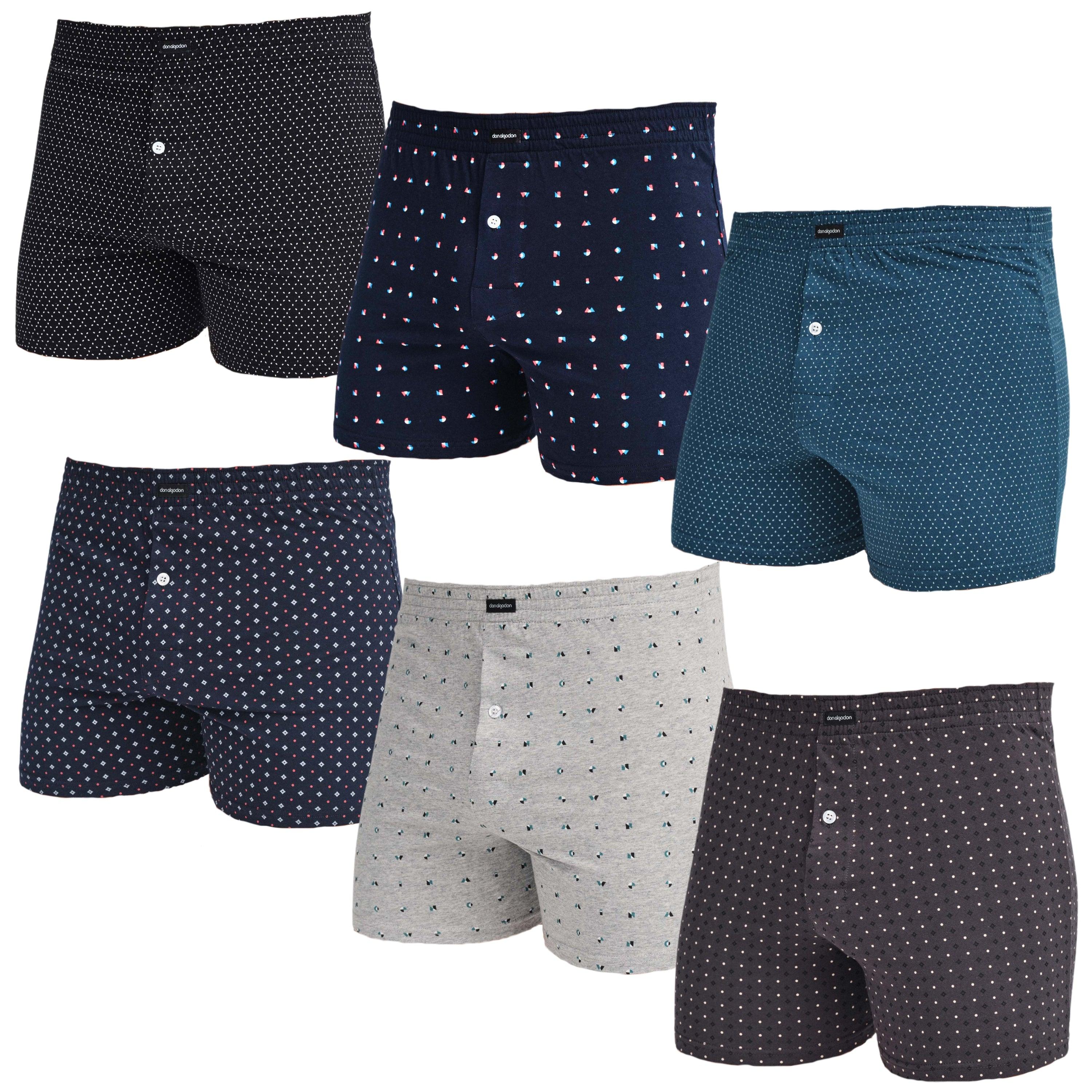 Don Algodón Premium | Pack de 6 Boxers Apertura con Botón Para Hombres | 100% Algodón | Transpirables | Máxima Calidad