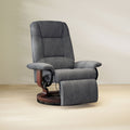 EaseRest Manual Recliner Chair with Linen-Like Upholstered & Wooden Base, Grey