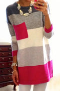 Color Block Pocket Casual Striped Sweater