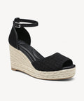 Commute Espadrilles Round Toe Wedge Sandal - Black / US 9.5 | EU 41 | UK 7.5