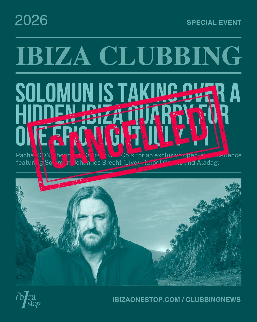 Solomun's exclusive open-air Ibiza event at Cantera Can Coix has been cancelled