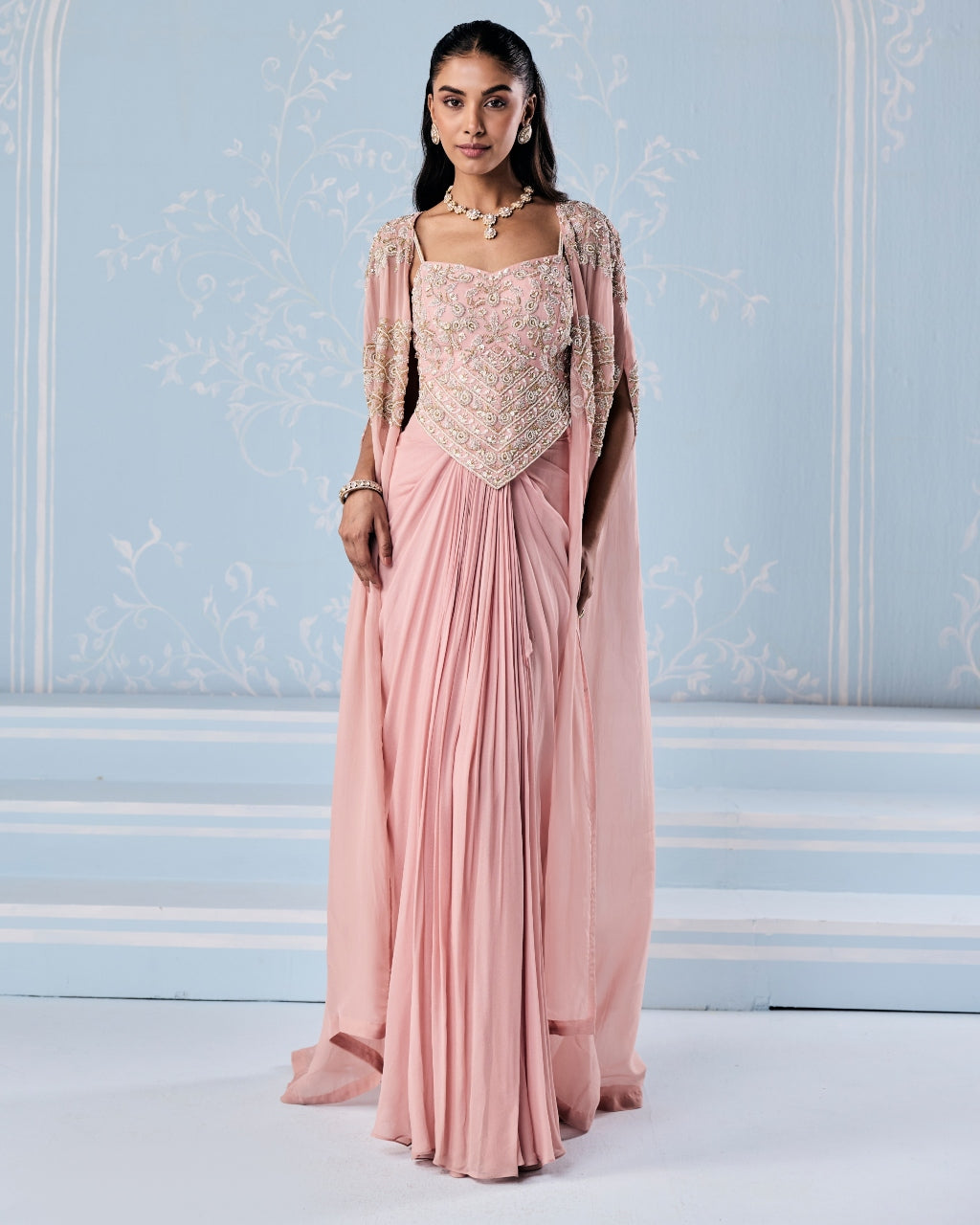 Sofia Choli Cape Skirt Set By KYNAH, Luxury Indian Fashion & Bridal Wear