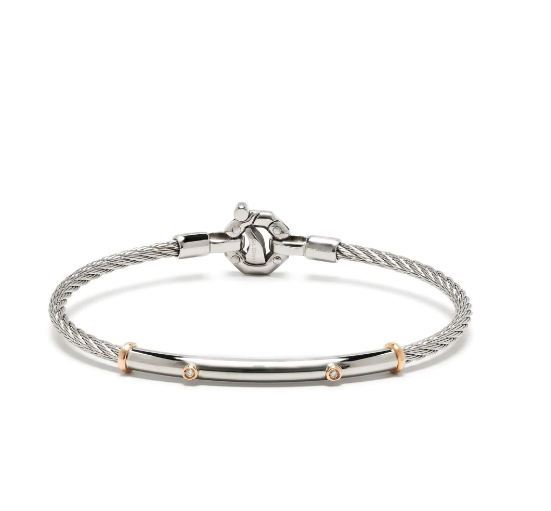 Barakà Diamond-Detail Rope Chain Bracelet — Silver