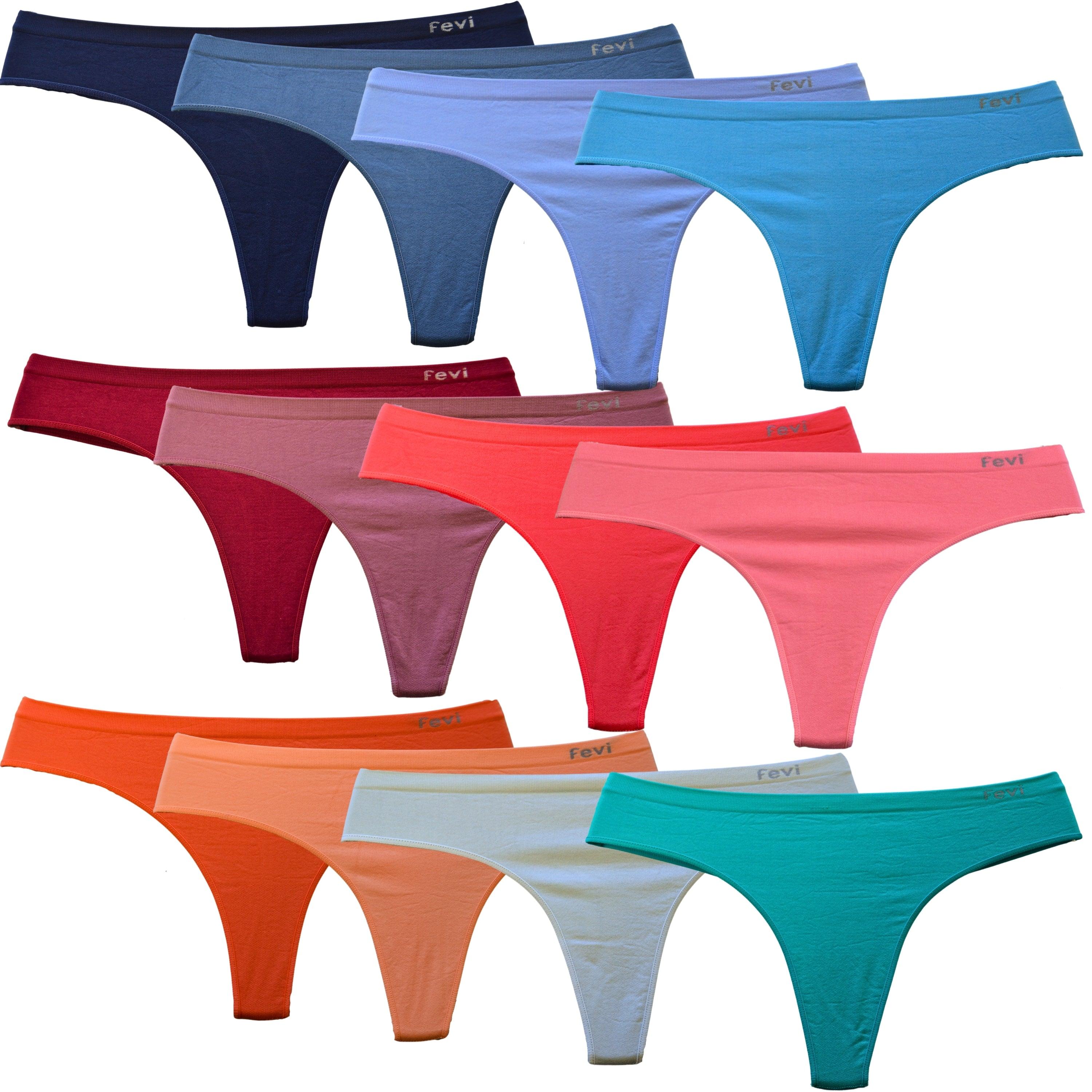 FEVI | Pack de 12 Tangas de 12 Colores| Talla Única M-L