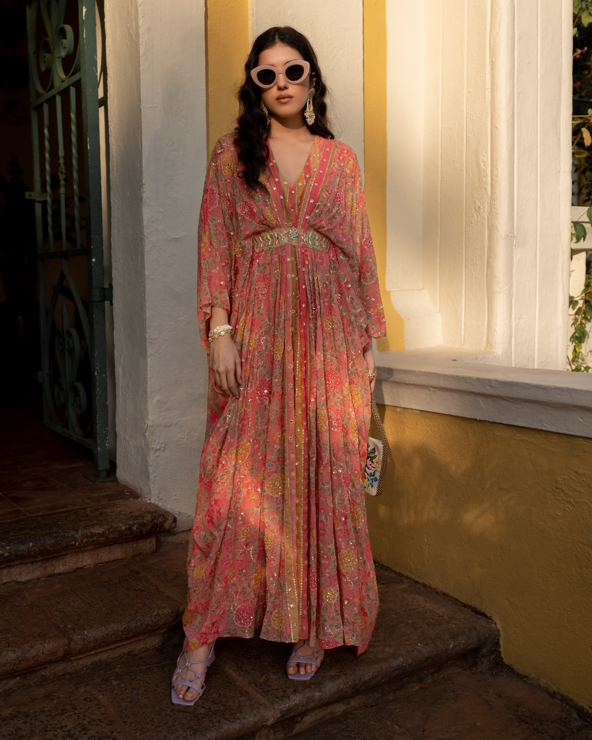 Cherry Blossom Kaftan By KYNAH, Luxury Indian Fashion & Bridal Wear