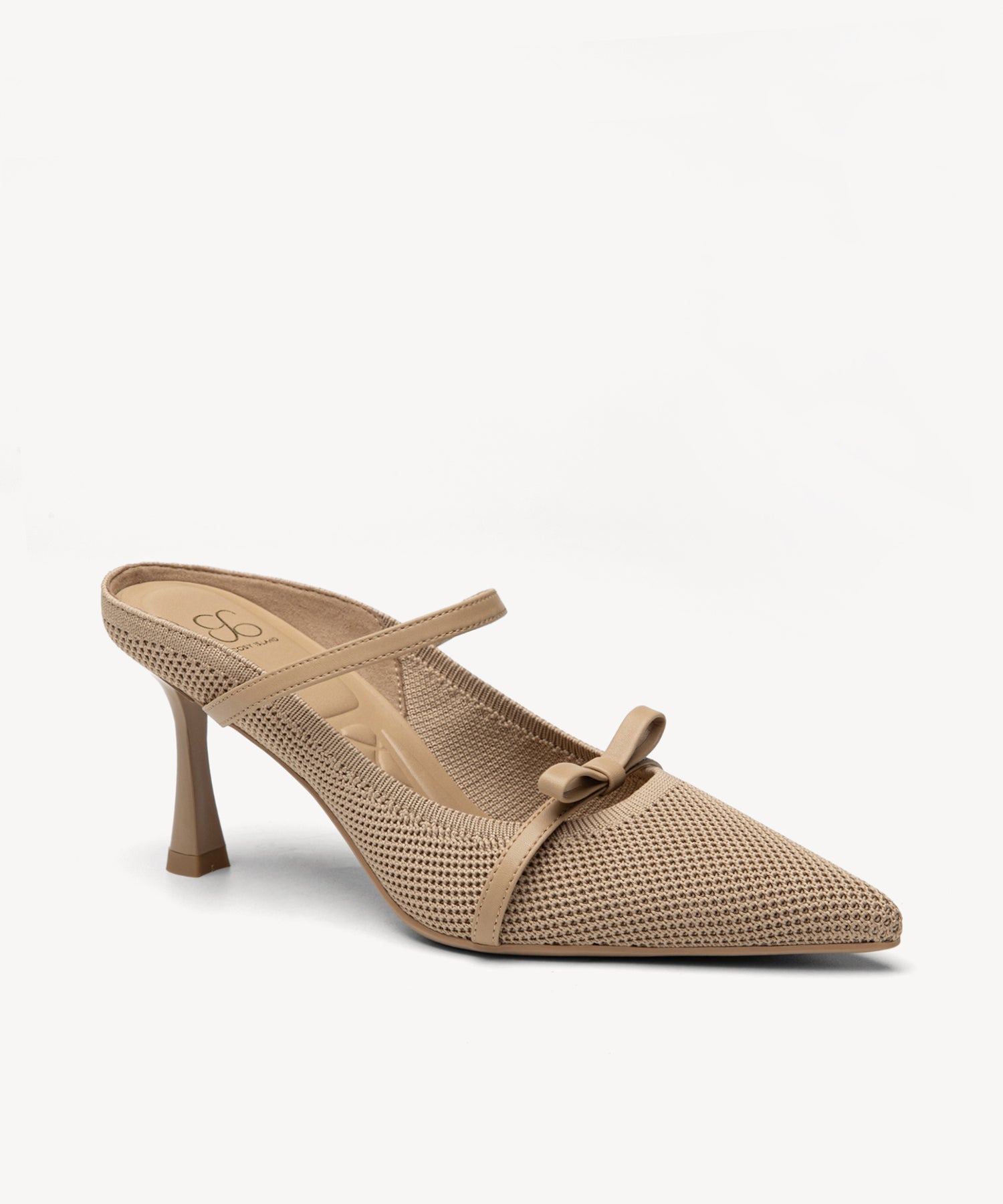 Elegant Bow Pointed Toe Heeled Mule - Apricot / US 8.5 | EU 39.5 | UK 6.5