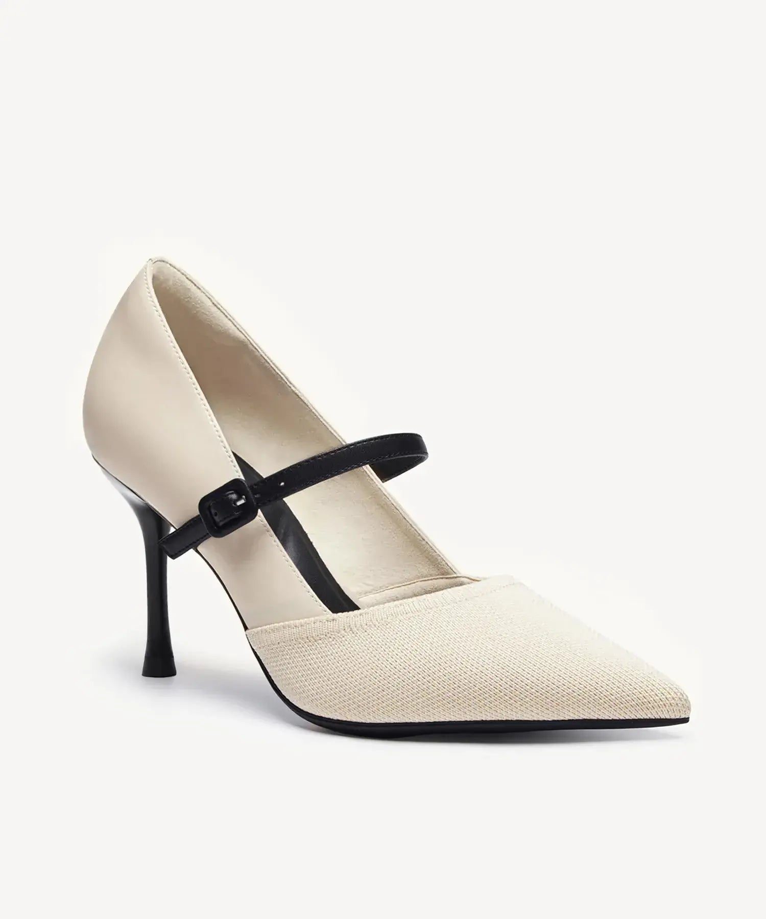 Bicolor Grace Pointed Toe Heeled Pump - Cream / US 9.5 | EU 41 | UK 7.5
