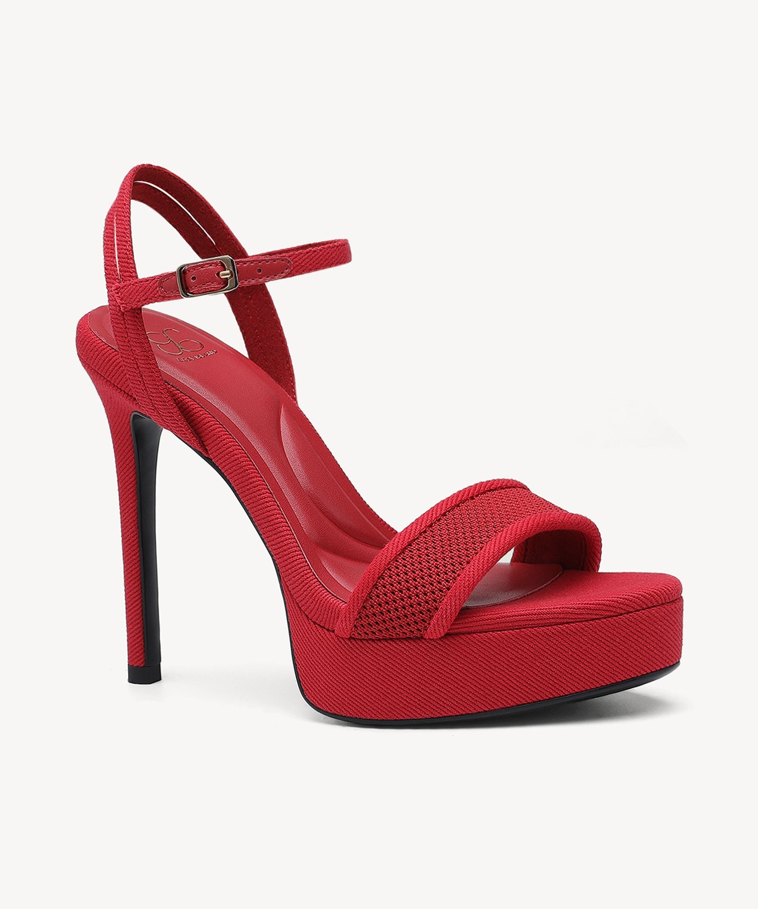 DenimLoft Strapped Platform Heeled Sandal - Red / US 7.5 | EU 38 | UK 5.5