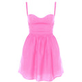 Mini Summer Dress With Corset and Straps - Pink