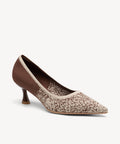 EternalPace Minimalist Stiletto Heeled Pump - Low Heeled - Khaki / US 8.5 | EU 39.5 | UK 6.5