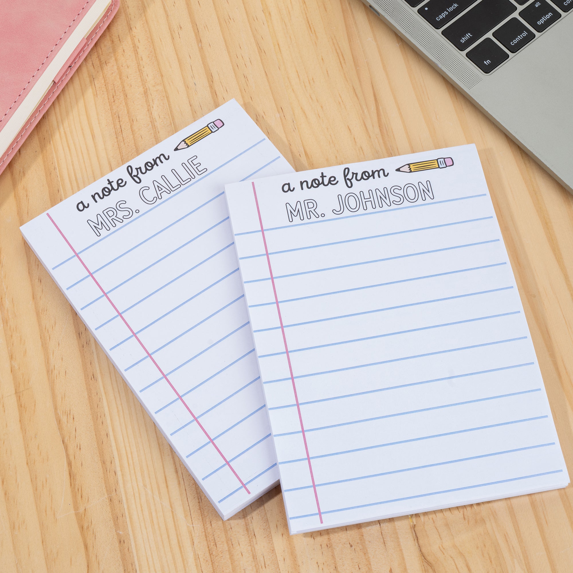 Bloc de notas personalizado A Note From con 40/80 páginas Lista de tareas del trabajo de oficina Agradecimiento por la vuelta al cole Regalo del Día del Profesor para profesores