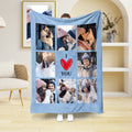 Personalizado I Love You 8 Fotos Collage Multicolor Suave manta con decoración para el hogar Día de San Valentín Aniversario Cumpleaños Regalo para la familia Parejas