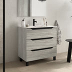 BATHME TRIO Mueble de Baño con Lavabo 3 Cajones Color Roble Estela