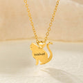 Personalizado 3D Love Heart Cat Silhouette Collar con nombre grabado Dainty Jewelry Birthday Anniversary Gift for Cat Lovers