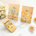 Personalizada de bambú de flores de acuarela de madera soporte del teléfono soporte del iPad con el nombre de escritorio organizador de uso diario regalo de cumpleaños para las mujeres