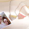 Personalizado derretido helado Waffle Collar colgante con nombre y número de Deportes Joyería Juego Cumpleaños Regalo para los amantes del béisbol Softball Atletas
