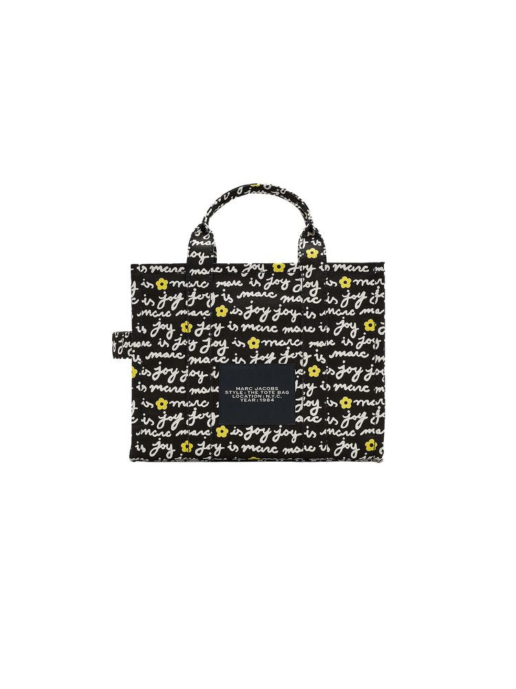 Bolso tote Marc Jacobs de lona de algodón con logo estampado — Negro