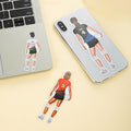 Juego de 3 pegatinas personalizadas de dibujos animados de voleibol para niñas con nombre Regalo de cumpleaños para mujeres Niñas Amantes de los deportes