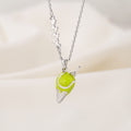 Personalizado helado collar de tenis con burbuja Nombre Charm Deportes Joyería Día del Juego Regalo de cumpleaños para las mujeres amantes del tenis