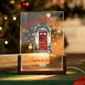 Luz de noche LED acrílica personalizada con nombre y base de madera Decoración del hogar Estreno de la casa Primer regalo de Navidad para niños Familia Amigos