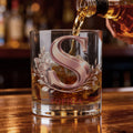 Vaso de Whisky Personalizado con la Inicial de la Rosa y el Nombre Old Fashioned Cumpleaños Aniversario Regalo para Amante del Whisky