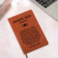 Personalizado Senior 2025 Deseos Mensaje Cuaderno de cuero A5 con nombre y banda elástica Regalo de apoyo a la graduación para los graduados de primer año