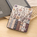 Funda magnética portátil con nombre para Kindle Personalizada Vintage Book Bouquet Regalo de cumpleaños de uso diario para el amante de la estética vintage Bookworm