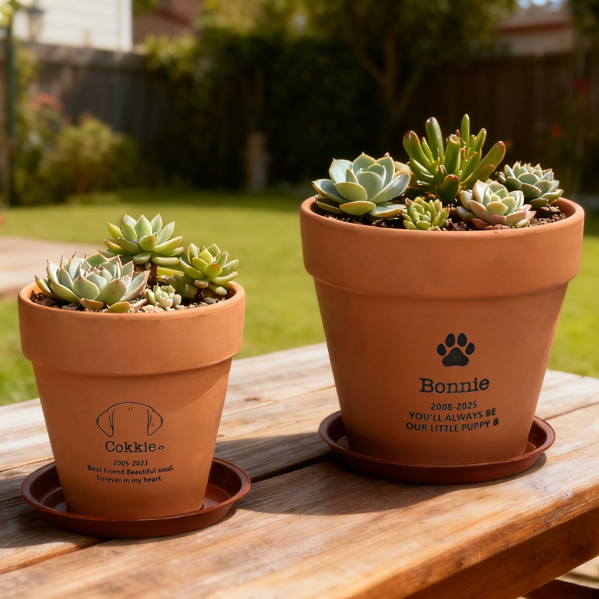 Maceta con Orejas de Perro Personalizada y Grabada con el Nombre de la Mascota Decoración de Jardín Pérdida de Mascota Simpatía Regalo Conmemorativo para los Amantes de los Perros