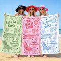 Toalla de playa de gran tamaño, de secado rápido y suave, personalizada para despedida de soltera, con nombre Vacaciones de verano Fiesta en la playa Cumpleaños Regalo para niñas Damas de honor