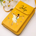 Personalizado Ballet Chica Nacimiento Flor Cuero PU Crossbody Bolsa con Nombre y Ranuras para Tarjetas Cumpleaños Recital de Danza Equipo Regalo para los amantes del ballet