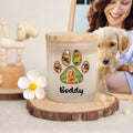 Personalizada Pet Footprints Foto LED Tarro de vela con el nombre Memorial Condolencia Simpatía Pet Loss Regalo para los dueños de mascotas