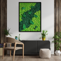 ArtZ® Exotic Islands Moss Art - 20 inch by 30 inch (51x76cm) / Black