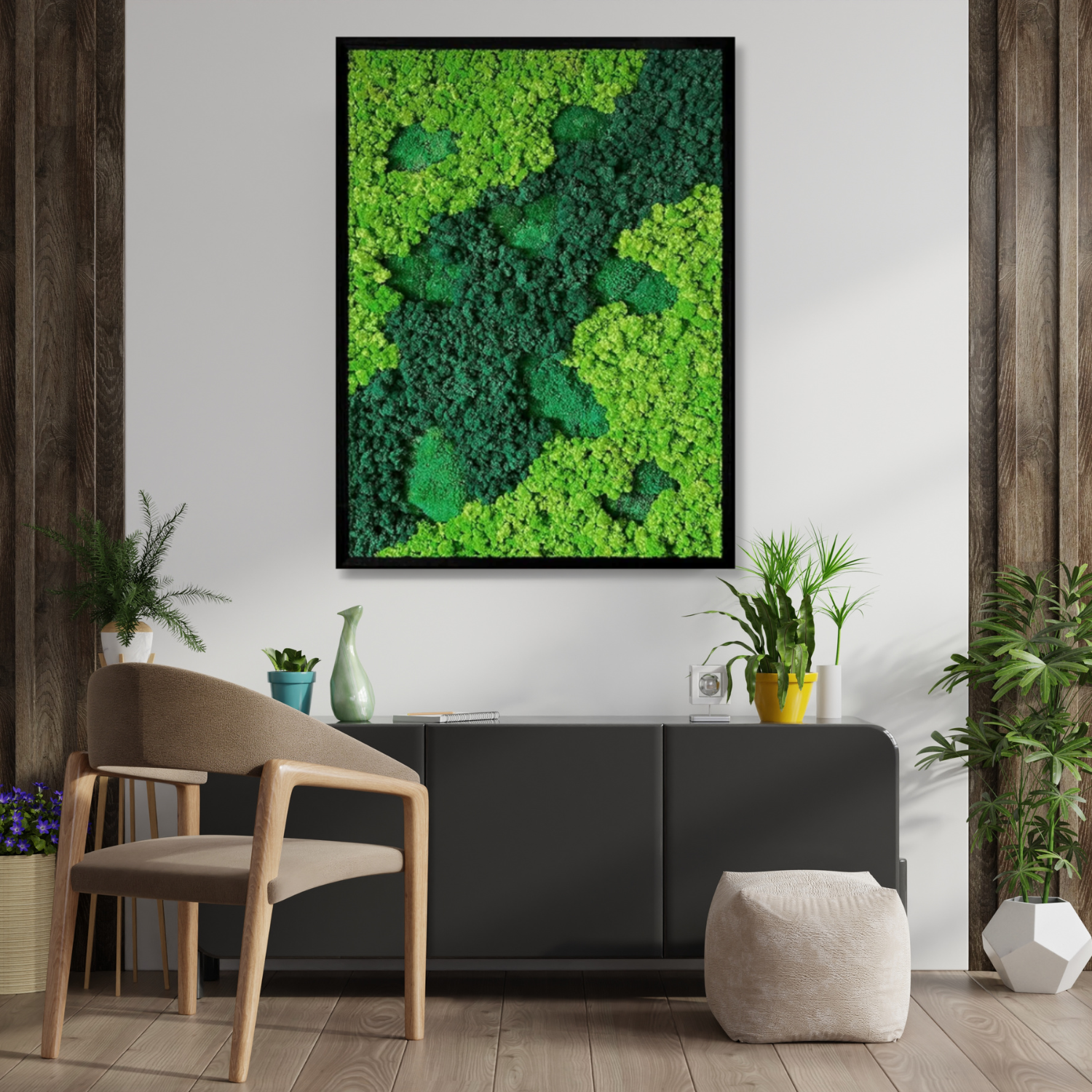 ArtZ® Exotic Islands Moss Art - 24 inch by 36 inch (61x91cm) / Brown