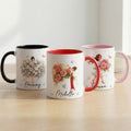 Taza de cerámica personalizada con nombre y posavasos Día de la Madre Regalo de cumpleaños para mamá Niña