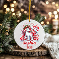 Adorno de cerámica personalizado de unicornio con nombre y año Decoración del árbol de Navidad Regalo de Navidad para niños Niños