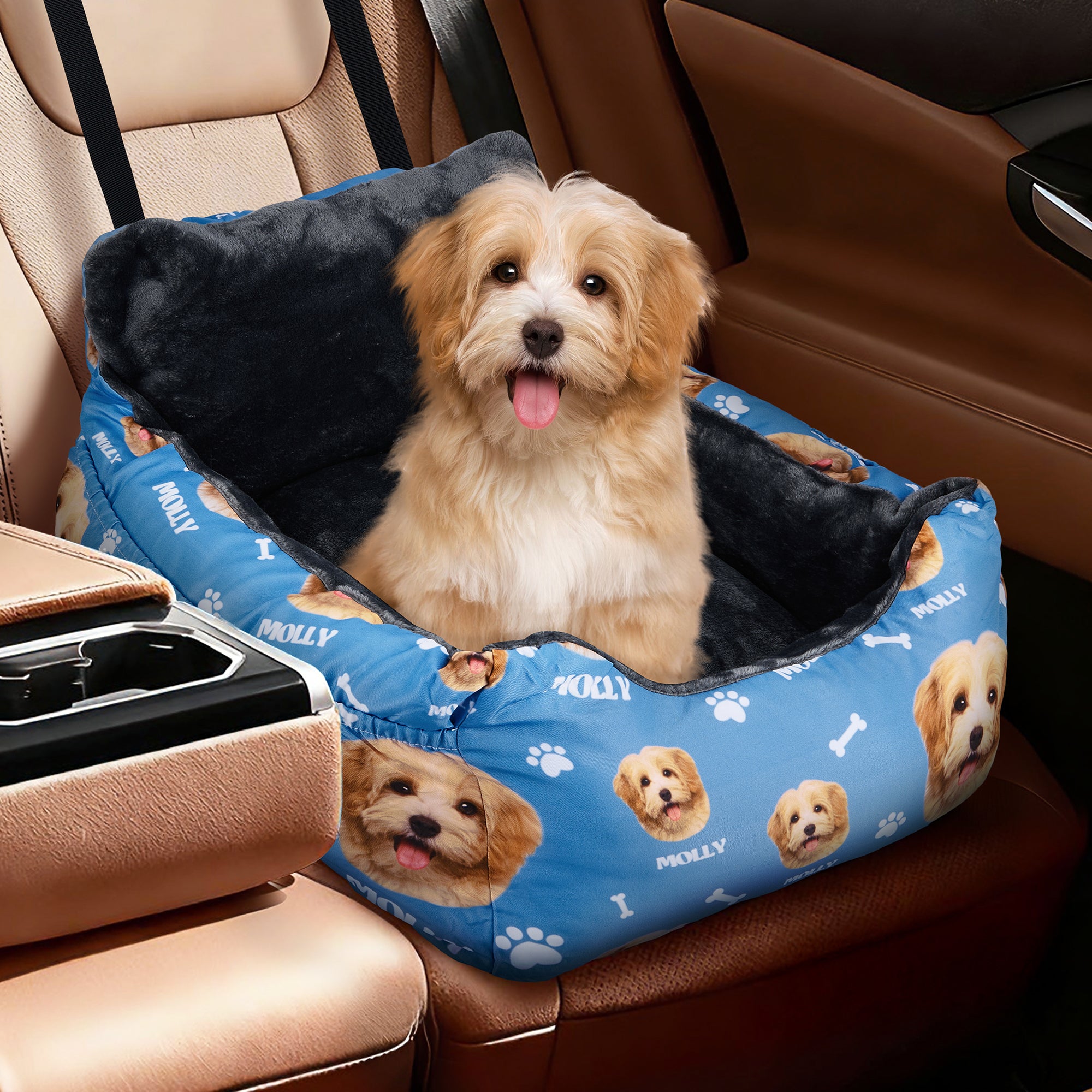 Alfombrilla antideslizante e impermeable personalizada para el asiento del coche con foto y nombre Regalo de cumpleaños, fiestas y estreno de casa para los amantes de las mascotas