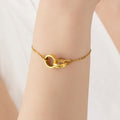 Personalizada Minimalista Círculo nombre grabado pulsera delicada joyería cumpleaños aniversario regalo para amigos de la familia