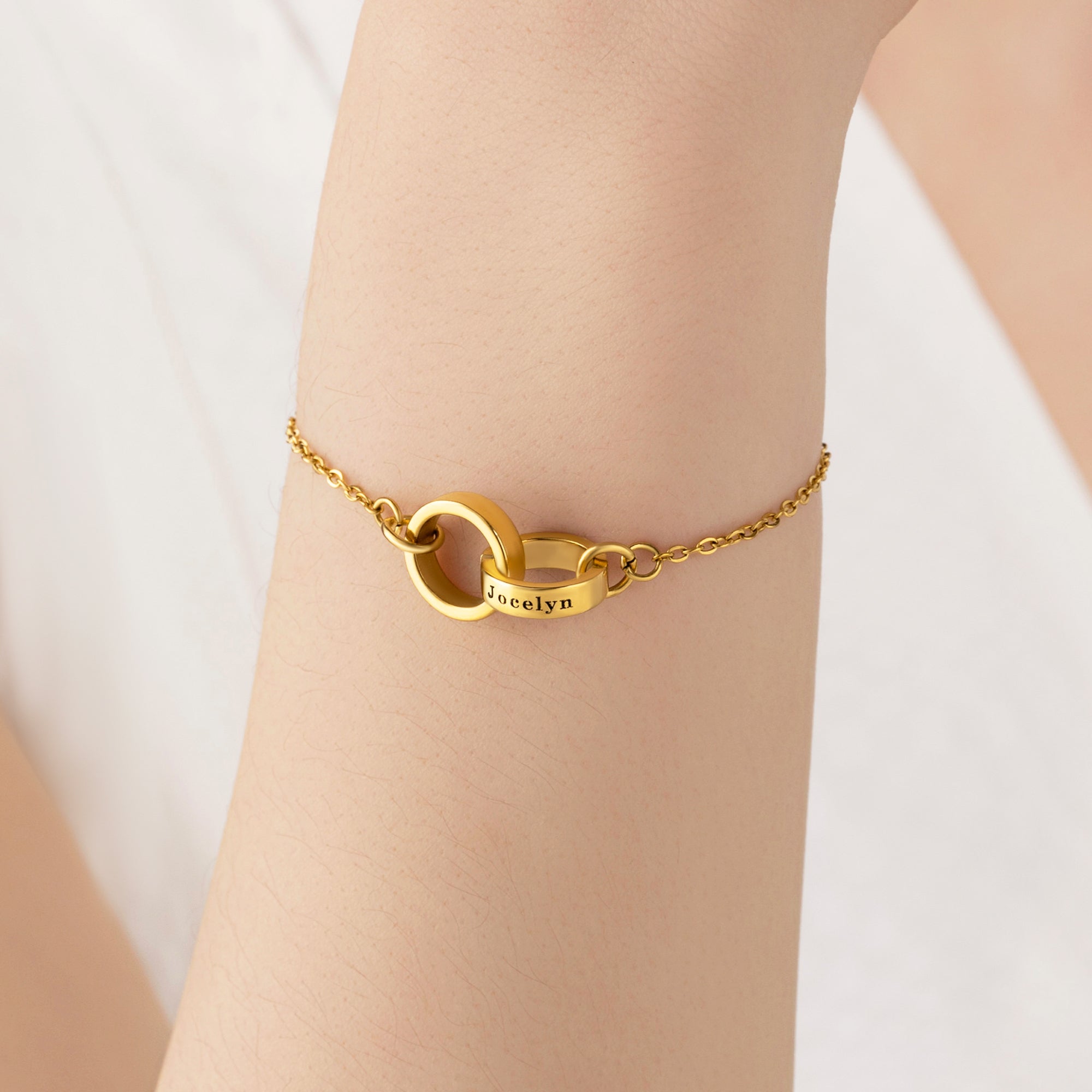 Personalizada Minimalista Círculo nombre grabado pulsera delicada joyería cumpleaños aniversario regalo para amigos de la familia