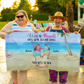 Personalizada We'll Be Friends Toalla de playa de gran tamaño y secado rápido con 2-6 nombres Fiesta de playa Amistad Regalo de cumpleaños para amigas Hermanas