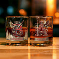Vaso de whisky Old Rock de 10 oz personalizado con iniciales Eagle Crown y nombre Día del Padre Regalo de cumpleaños para hombre