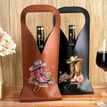 Personalizada Flor de Nacimiento Botas PU Cuero Vino Bolsa Tote con Nombre Cena Fiesta Accesorios Cumpleaños Boda Regalo para los amantes del vino