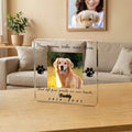 Personalizada Perro Gato Pata Mascota Foto Acrílico Transparente Placa con Nombre y Hora Decoración del Hogar Conmemorativo Pérdida de Mascota Simpatía Regalo para dueños de mascotas