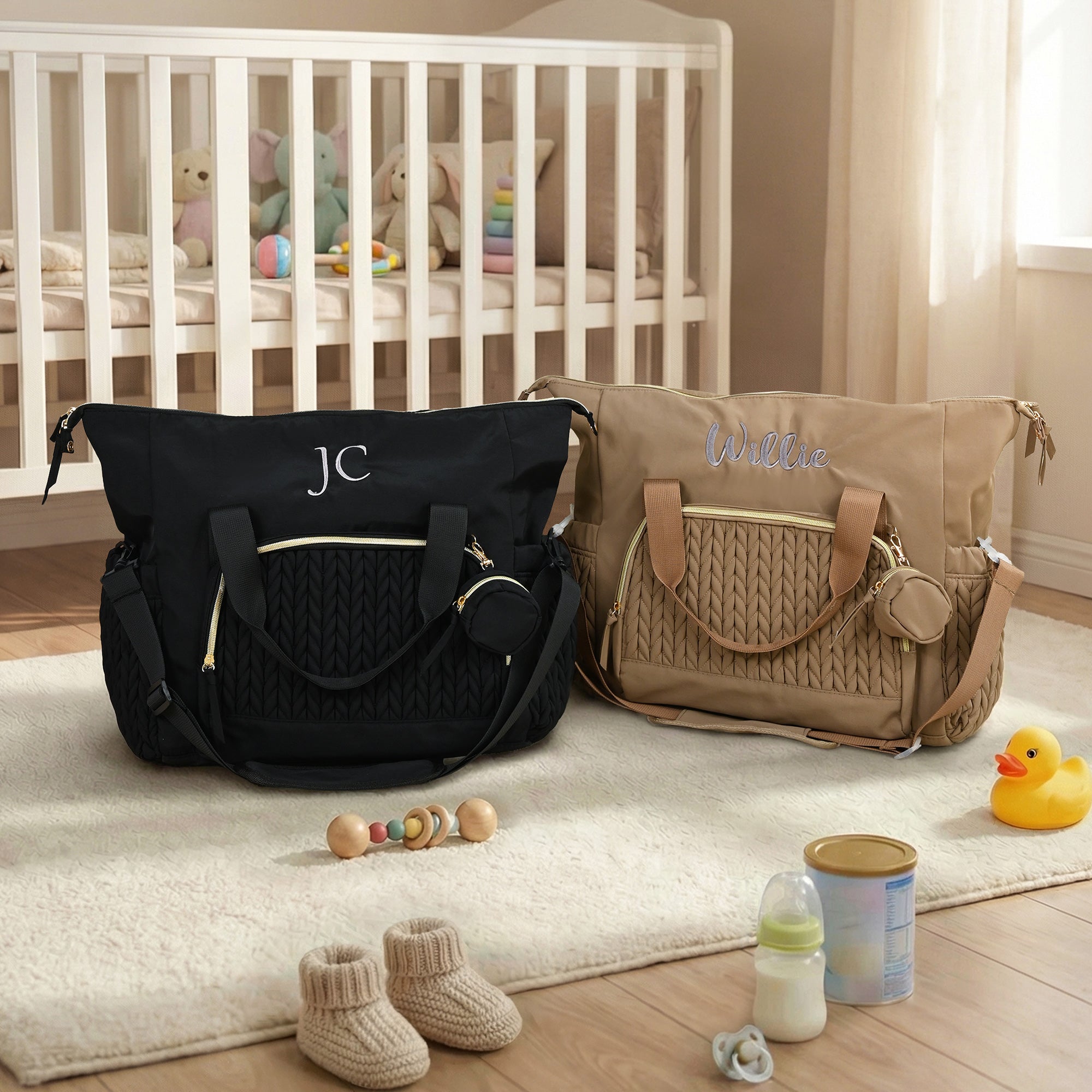 Bolsa personalizada bordada con nombre de gran capacidad para mamá con correa para el hombro Regalo del Día de la Madre para la nueva mamá en la Baby Shower del embarazo