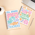 Cuaderno de espiral personalizado Boho Watercolor Floral Pencil Apple A5 con 120 páginas Día del Profesor Agradecimiento Regalo de vuelta al cole para profesores