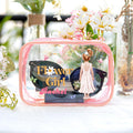 Bolsa de maquillaje transparente personalizada con nombre de mariposa para niñas Regalo de boda y despedida de soltera para niñas