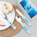 Tenedor Cuchara Cuchillo Personalizado Tiburón Marino Juego de 3 cubiertos con nombre y estuche Regalo de cumpleaños para niños en la temporada de vuelta al cole