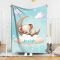 Personalizado Luna Nube Estrella Lindo Dibujos animados Dormir Animal Suave manta con nombre Decoración del hogar Cumpleaños Regalo de Navidad para los niños
