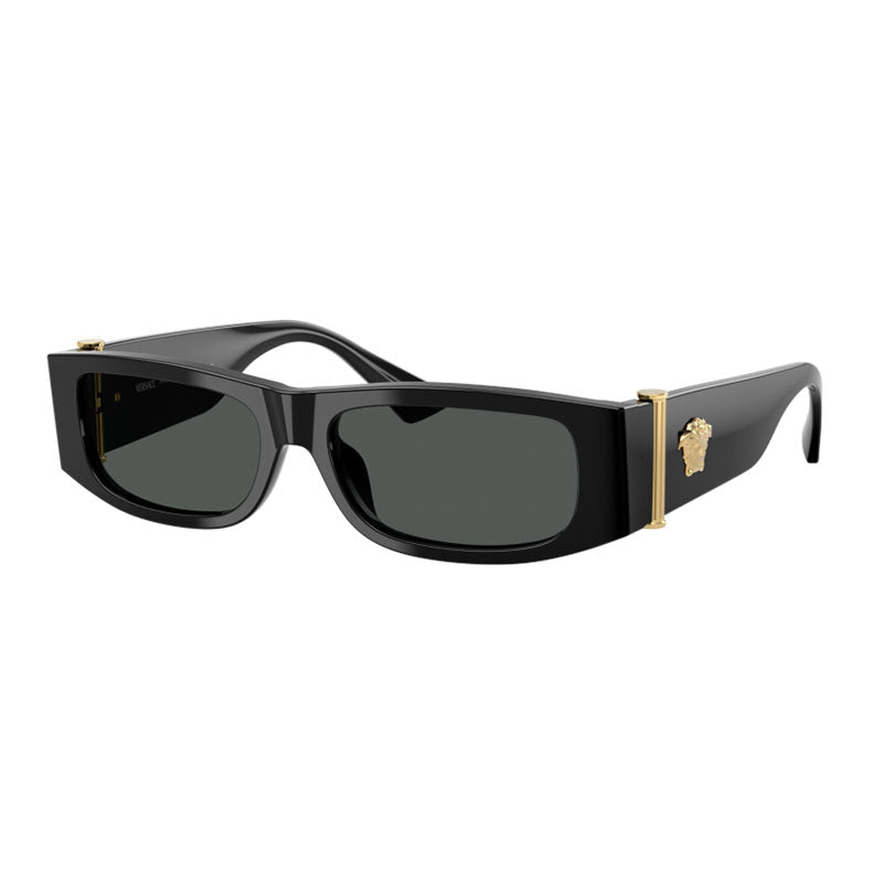 Versace Logo-Embellished Black Acetate Sunglasses — Black