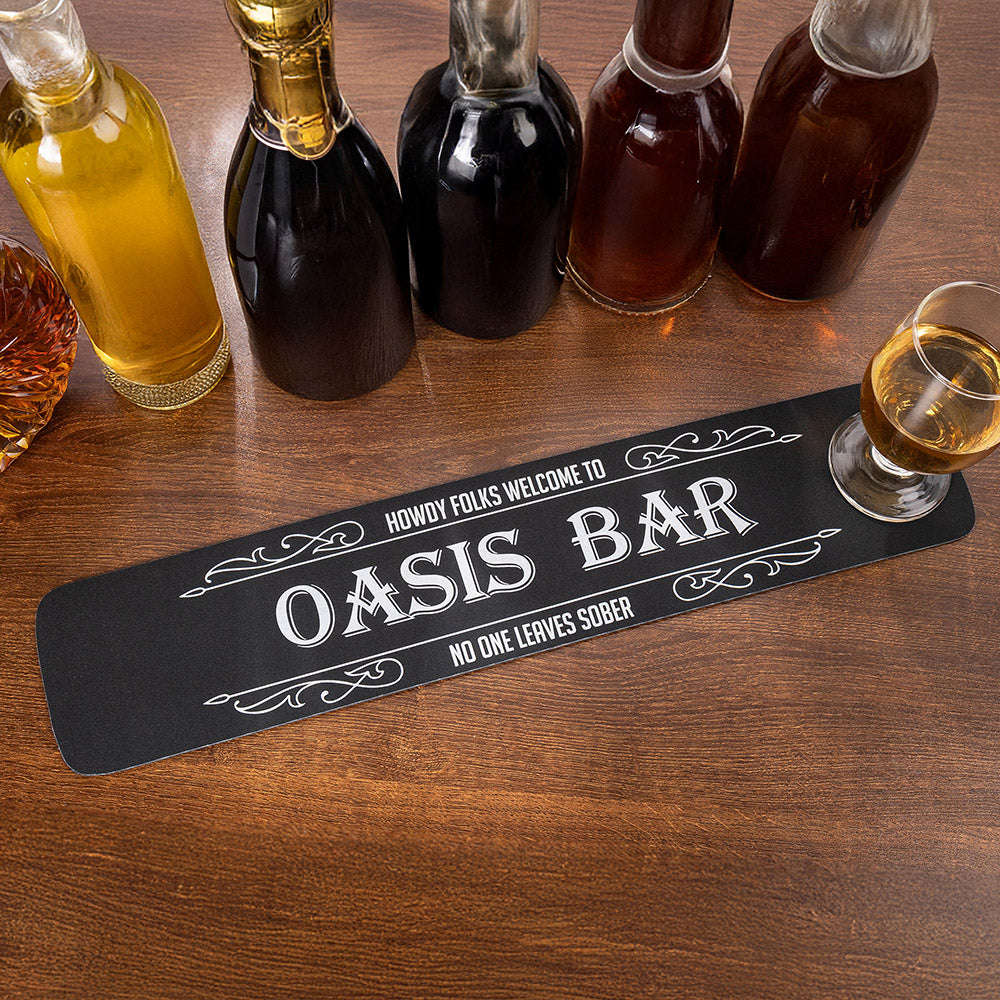 Alfombrilla de bar antideslizante vintage personalizada Accesorio de bar para el hogar Regalo de cumpleaños del Día del Padre para los amantes de la coctelería Hombres