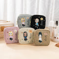 Bolsa de pana con nombre para toallas higiénicas Personalizada Flor de Nacimiento Personaje de dibujos animados Regalo diario para mujeres